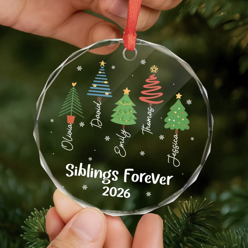 Personalized Glass Ornament - Christmas Gift For Sister, Brother, Family - Map Full Of Memories