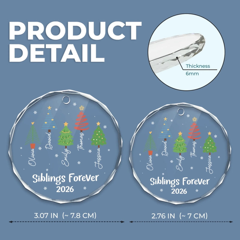 Personalized Glass Ornament - Christmas Gift For Sister, Brother, Family - Map Full Of Memories