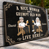 Personalized Home Decor Metal Sign - Anniversary Gift For Couple - Sweet Love, Grumpy Man