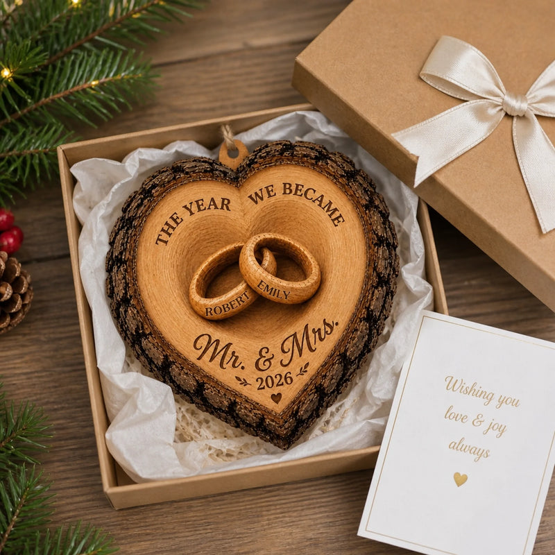 Personalized Wood Ornament – Christmas, Anniversary Gift For Couple – Mr & Mrs Forevermore