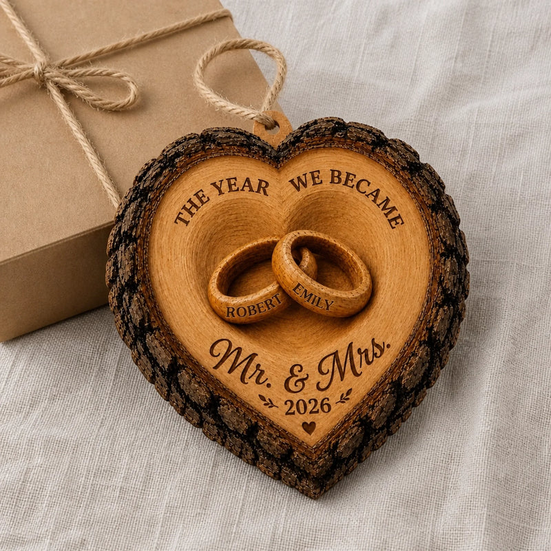 Personalized Wood Ornament – Christmas, Anniversary Gift For Couple – Mr & Mrs Forevermore