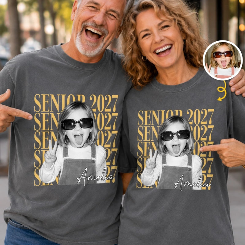 Personalized Photo Comfort T-Shirt - Back To School Gift For Family - Coming To Success