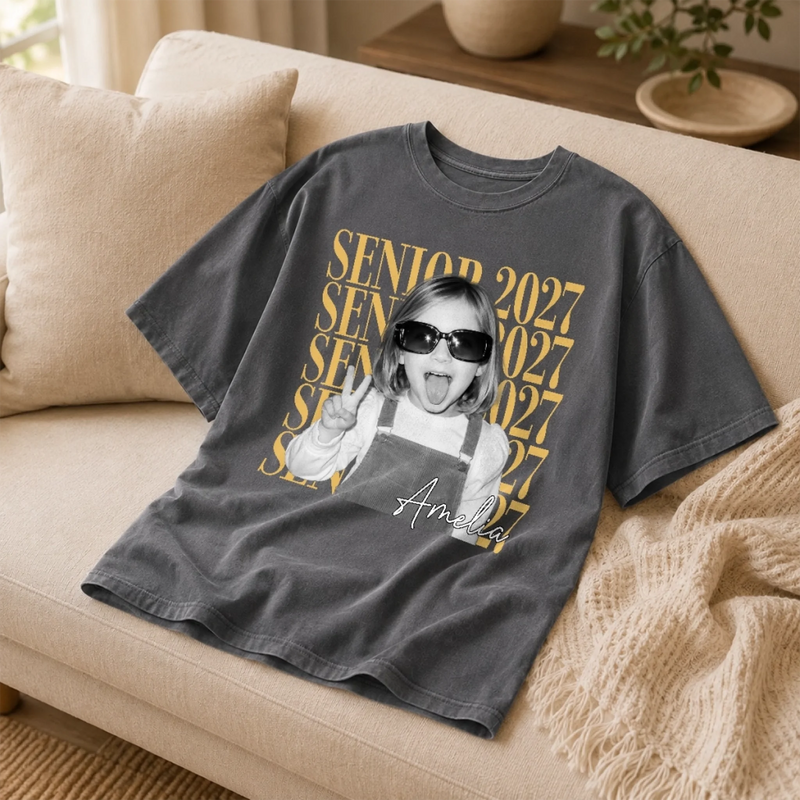 Personalized Photo Comfort T-Shirt - Back To School Gift For Family - Coming To Success