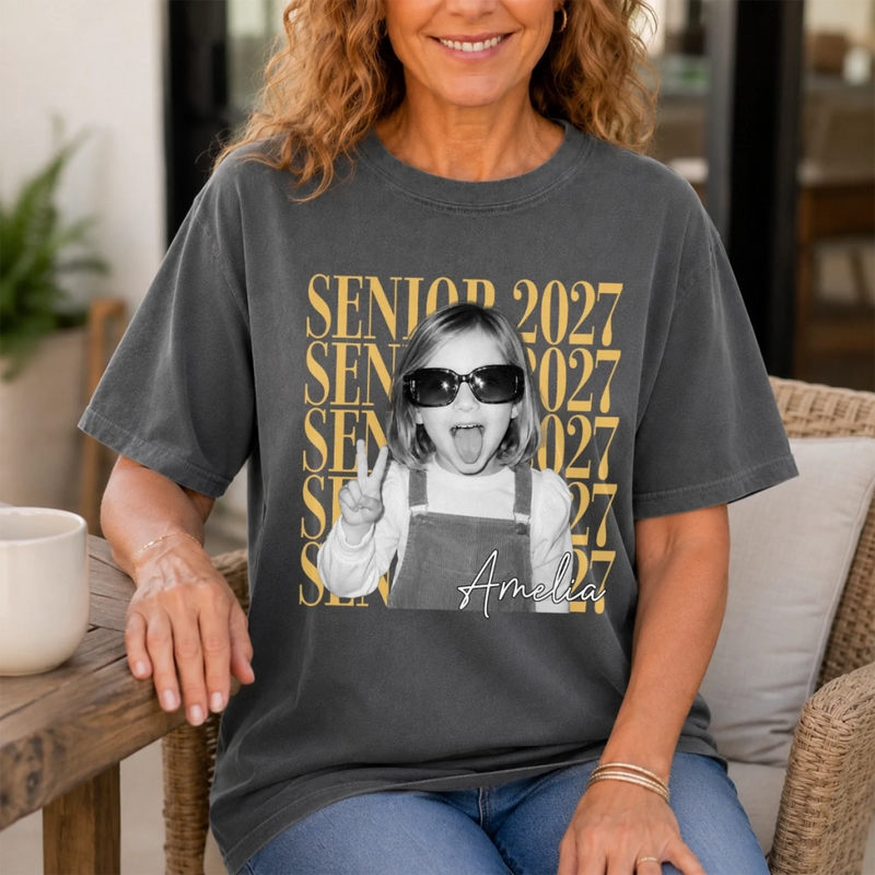 Personalized Photo Comfort T-Shirt - Back To School Gift For Family - Coming To Success