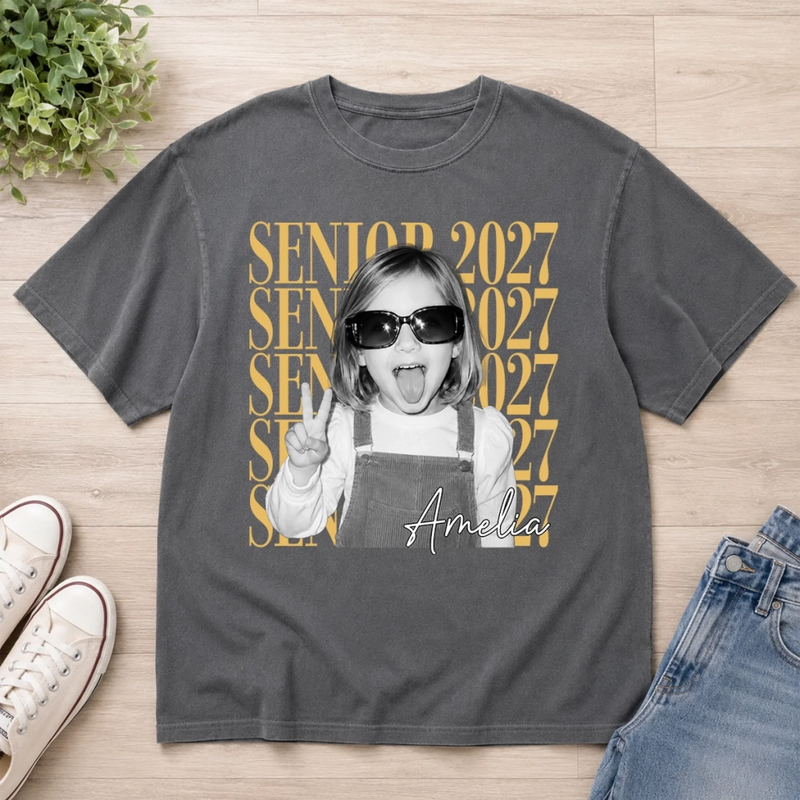 Personalized Photo Comfort T-Shirt - Back To School Gift For Family - Coming To Success