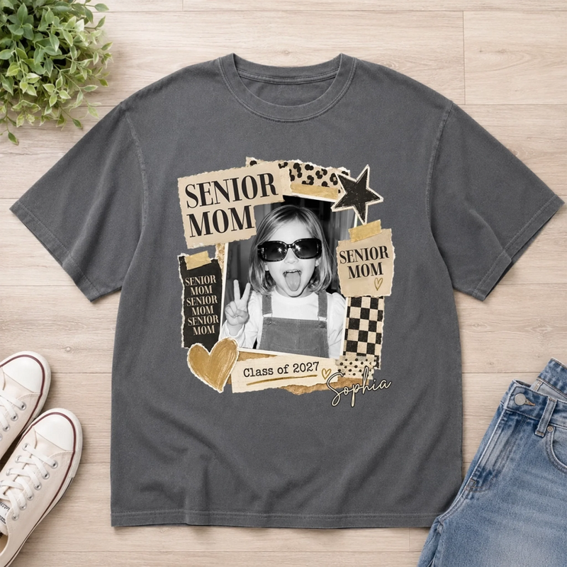 Personalized Photo Comfort T-Shirt - Back To School Gift For Family - Dream Big Finish Strong