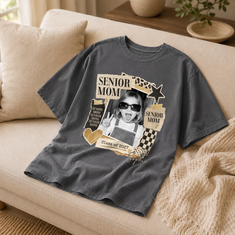 Personalized Photo Comfort T-Shirt - Back To School Gift For Family - Dream Big Finish Strong