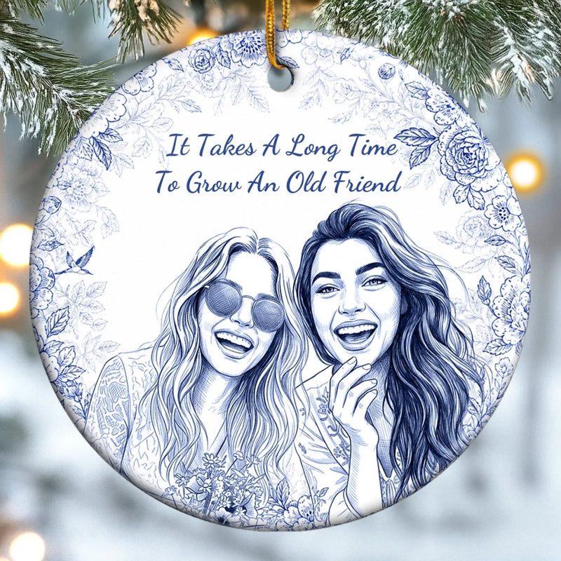 Personalized Photo Ceramic Ornament – Gift For Sister, Bestie, Best Friend – Too Much Fun Together
