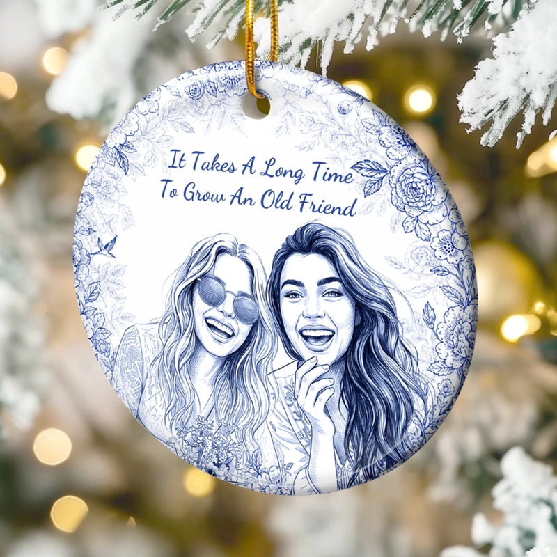 Personalized Photo Ceramic Ornament – Gift For Sister, Bestie, Best Friend – Too Much Fun Together