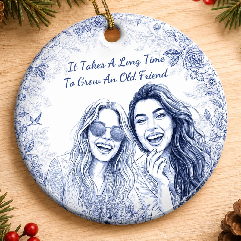 Personalized Photo Ceramic Ornament – Gift For Sister, Bestie, Best Friend – Too Much Fun Together