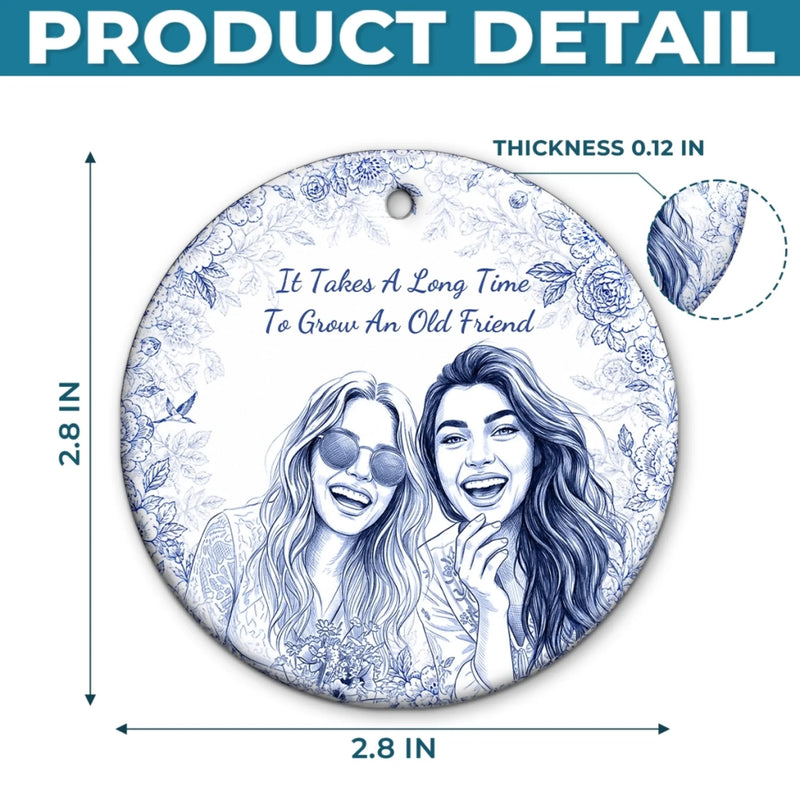 Personalized Photo Ceramic Ornament – Gift For Sister, Bestie, Best Friend – Too Much Fun Together