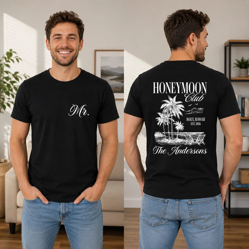 Personalized Couple T-shirt – Anniversary Gift For Couple, Newlyweds – Living Our Honeymoon Era