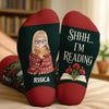 Personalized Shhh I'm Reading Crew Socks – Christmas Gift for Book Lovers - Pages Hold My World