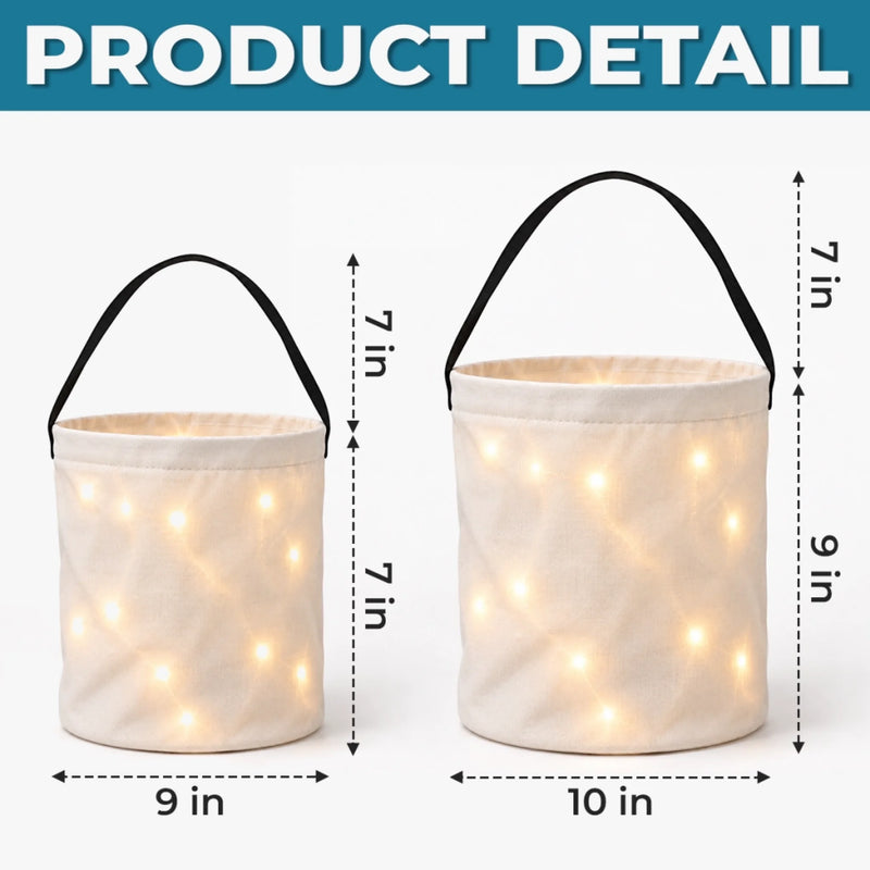 Personalized LED Light Bucket Bag – Halloween  Gift For Kids – Tiny Trickster