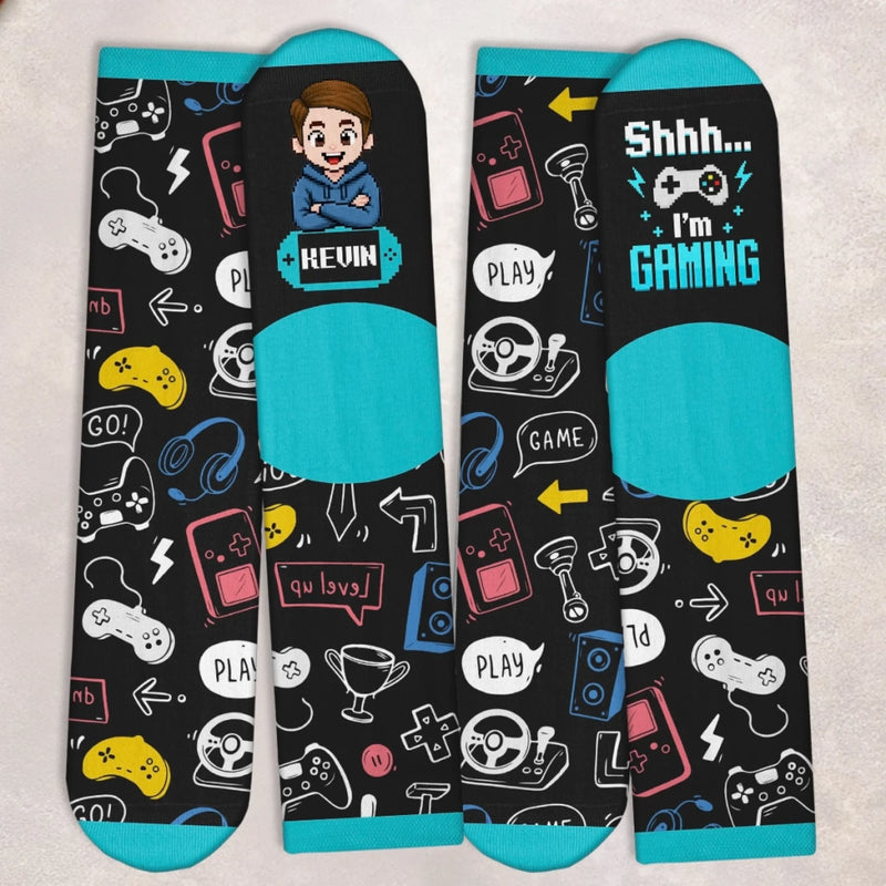 Personalized Crew Socks – Gift For Game Lovers - My Brain Lives Here