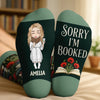 Personalized Sorry I'm Booked Crew Socks – Gift for Book Lovers - One More Chapter