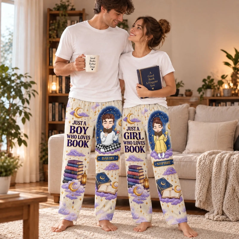 Personalized Pajama Pants - Gift For Book Lovers - My Weekend Is Fully Booked