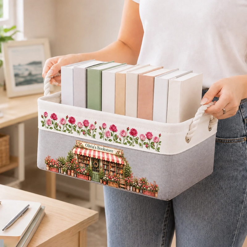 Personalized Storage Basket - Christmas Gift For Book Lovers - Books Get Me