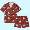 Personalized Photo Short Pajama Set - Gift For Pet Lovers - Sleeping With My Best Friend