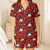 Personalized Photo Short Pajama Set - Gift For Pet Lovers - Sleeping With My Best Friend