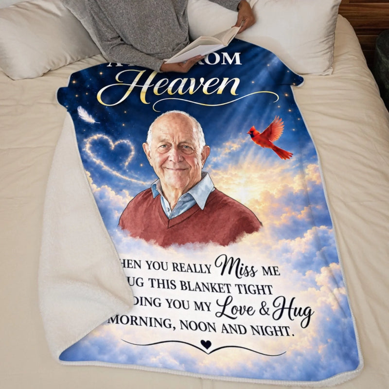 Personalized Photo Blanket – Sympathy Gift For Mom, Dad, Family – Wrapped With Love Always