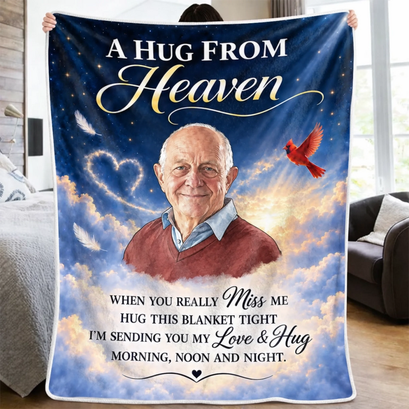 Personalized Photo Blanket – Sympathy Gift For Mom, Dad, Family – Wrapped With Love Always