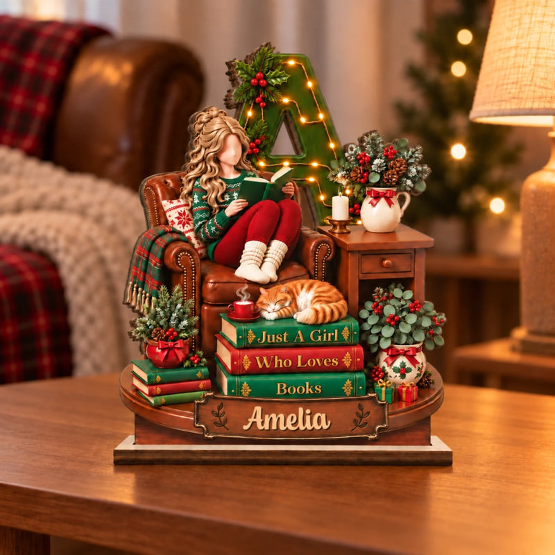 Personalized 2-Layered Wooden Plaque - Christmas Gift For Book Lovers - Soft Things Take Time