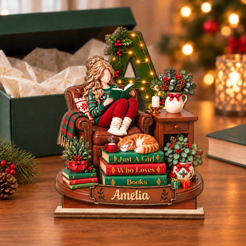 Personalized 2-Layered Wooden Plaque - Christmas Gift For Book Lovers - Soft Things Take Time