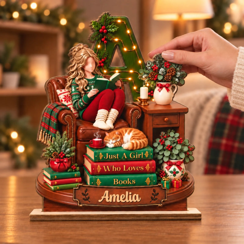 Personalized 2-Layered Wooden Plaque - Christmas Gift For Book Lovers - Soft Things Take Time