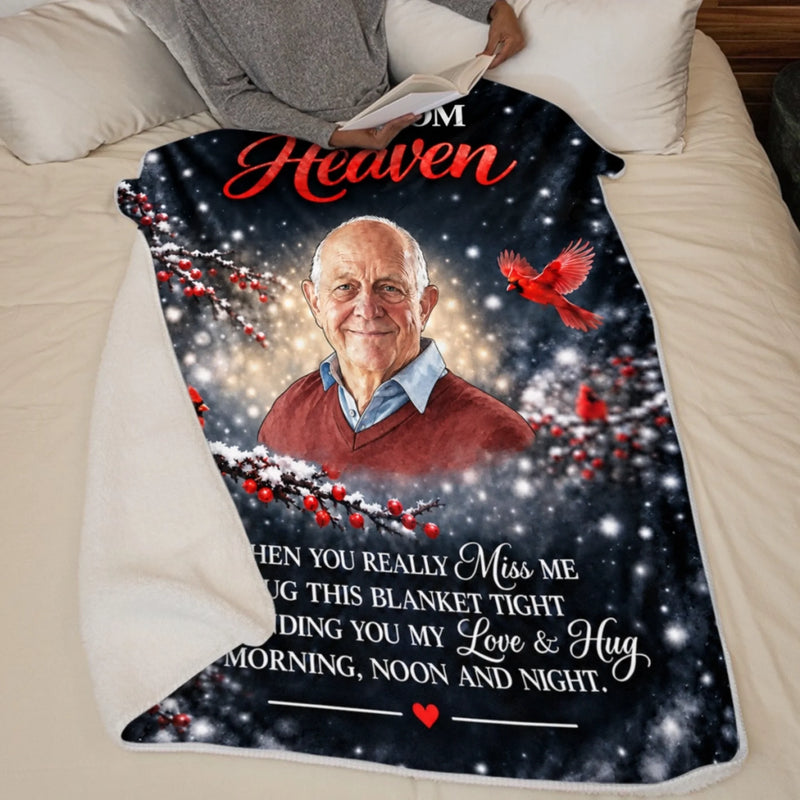 Personalized Photo Blanket – Sympathy Gift For Mom, Dad, Family – A Warm Hug From Afar