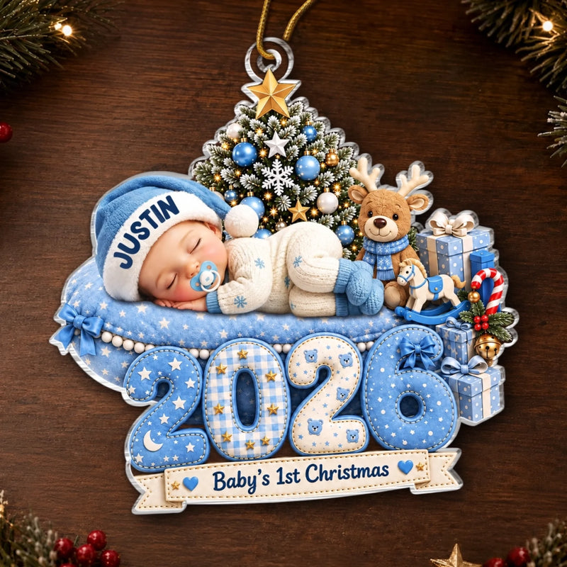Personalized Baby's First Christmas Acrylic Ornament – Gift For New Parents, Baby – My First Merry Christmas