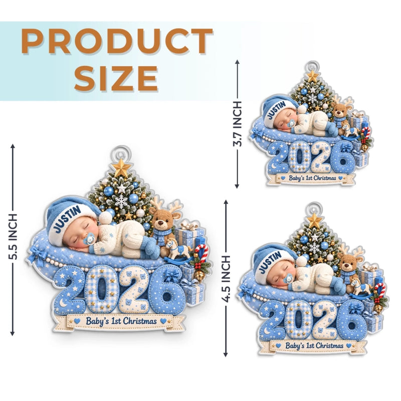 Personalized Baby's First Christmas Acrylic Ornament – Gift For New Parents, Baby – My First Merry Christmas
