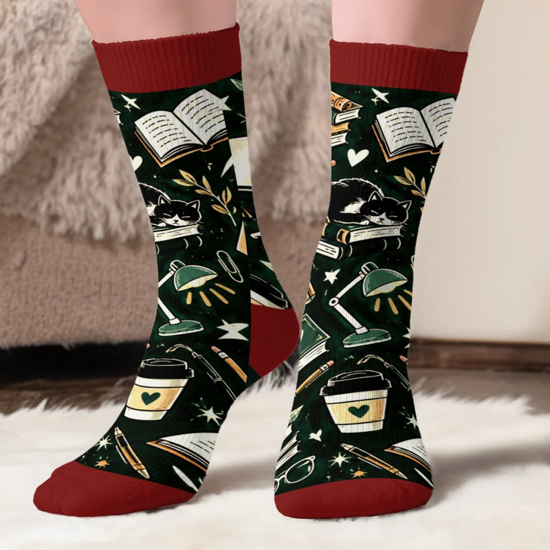 Personalized Shhh I'm Reading Crew Socks – Gift For Book Lovers – Shhh… I’m Booked
