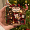 Personalized Wood Ornament – Christmas Gift For Book Lovers – Books And Hot Cocoa