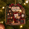 Personalized Wood Ornament – Christmas Gift For Book Lovers – Books And Hot Cocoa
