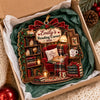 Personalized Wood Ornament – Christmas Gift For Book Lovers – Books And Hot Cocoa