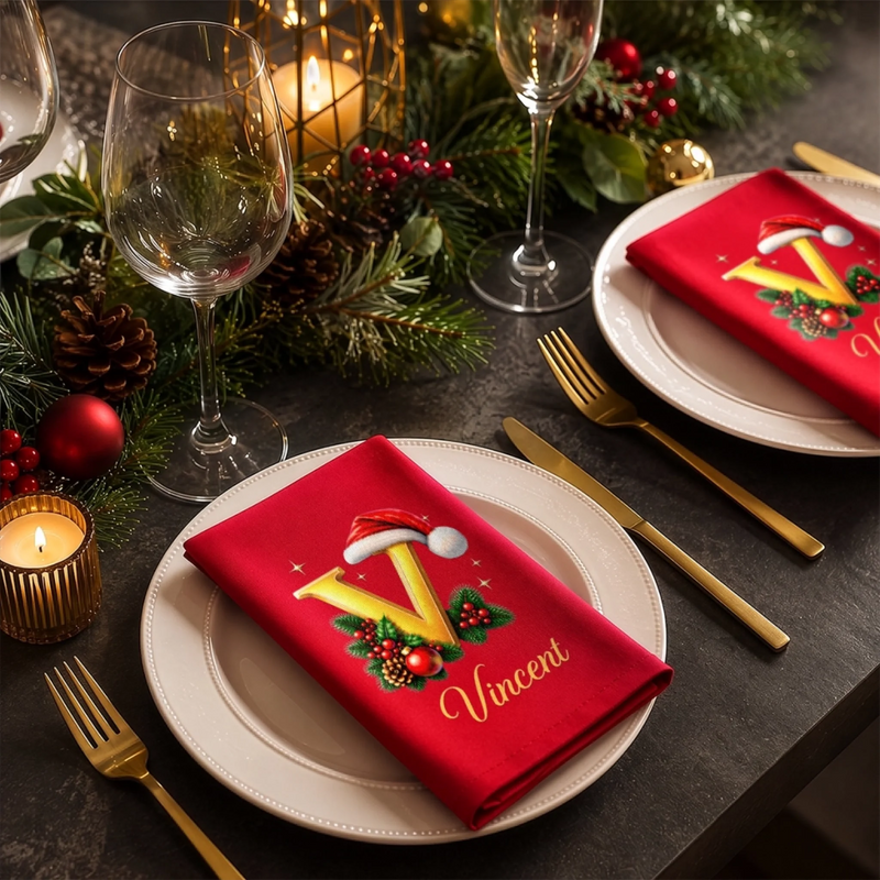 Personalized Cotton Napkin - Christmas Gift For Family - Making Spirits Bright
