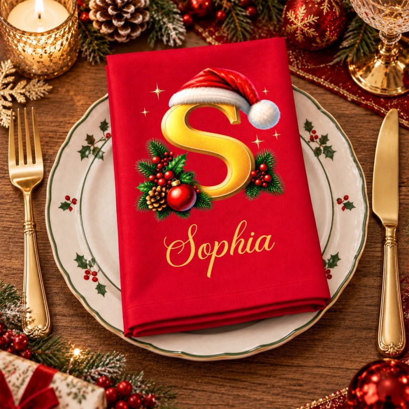 Personalized Cotton Napkin - Christmas Gift For Family - Making Spirits Bright