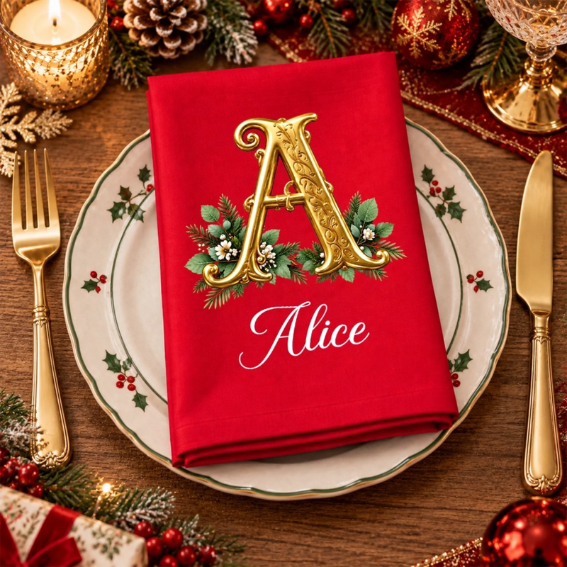 Personalized Cotton Napkin - Christmas Gift For Family - Tis The Season To Sparkle