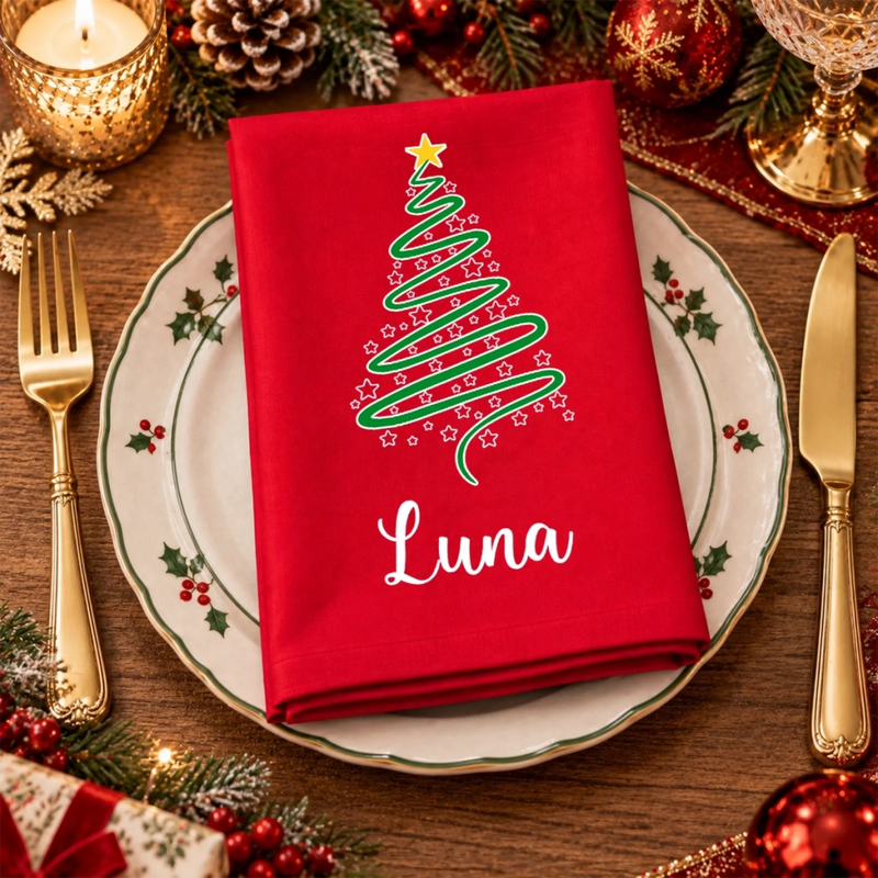 Personalized Cotton Napkin - Christmas Gift For Family - Merry Moments Begin Here
