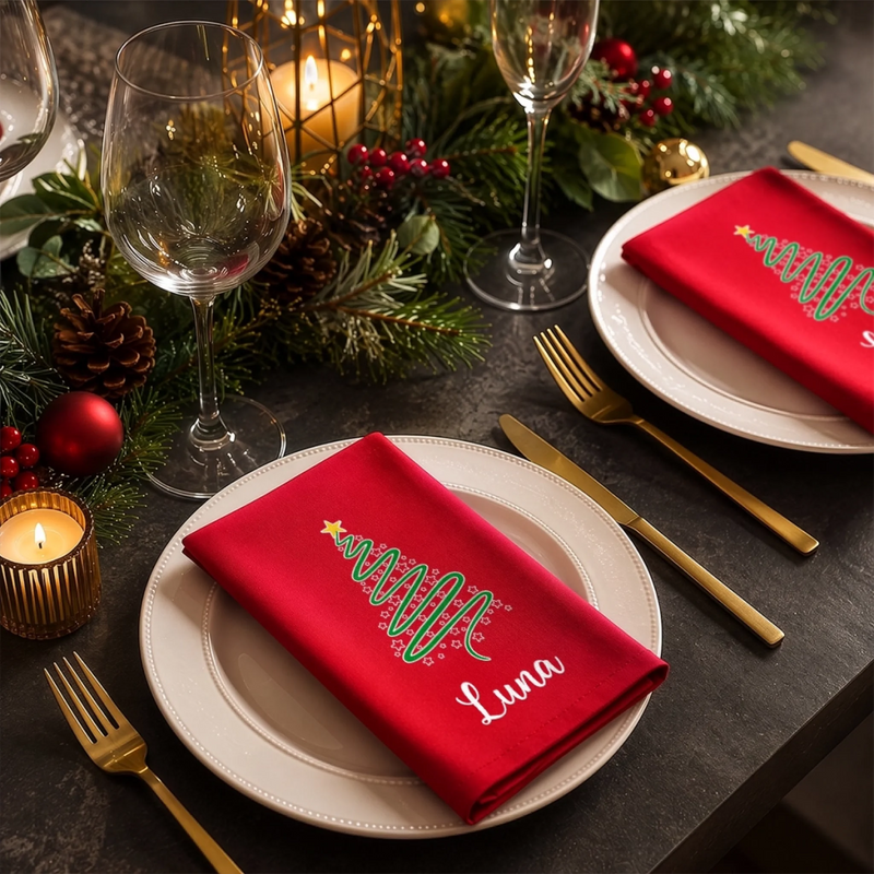 Personalized Cotton Napkin - Christmas Gift For Family - Merry Moments Begin Here