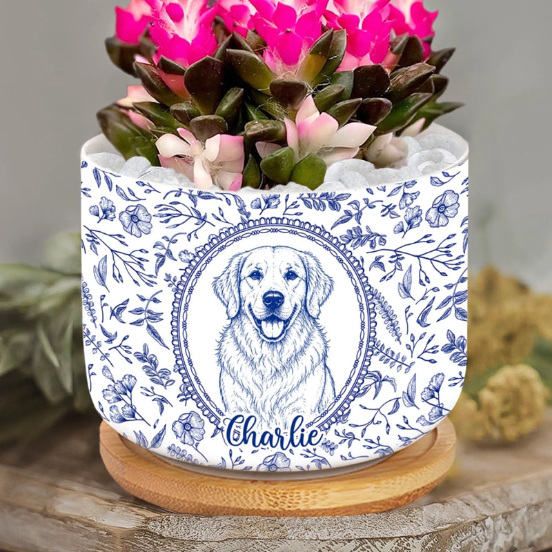 Personalized Photo Ceramic Plant Pot - Sympathy Gift For Pet Lovers - My Cozy Paws