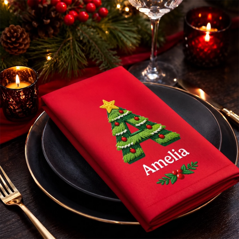 Personalized Cotton Napkin - Christmas Gift For Family - Family Dinner Tradition