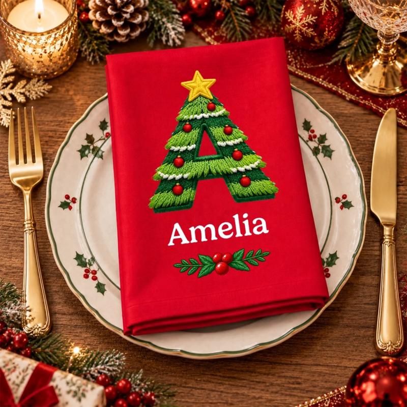 Personalized Cotton Napkin - Christmas Gift For Family - Family Dinner Tradition