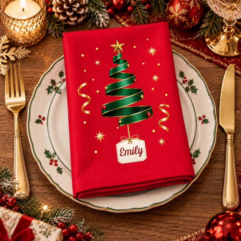 Personalized Cotton Napkin - Christmas Gift For Family - Keep It Merry