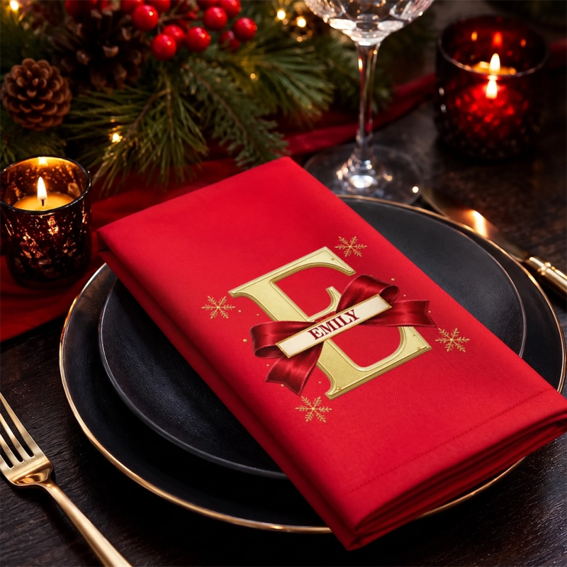 Personalized Cotton Napkin - Christmas Gift For Family - Made For Merry Meals