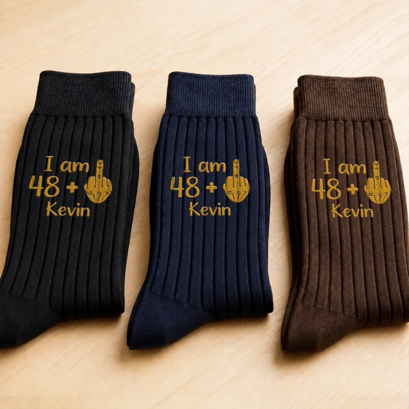 Personalized Adult Embroidered Socks – Funny Gift For Men, Husband – I'm Not That Age