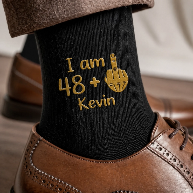 Personalized Adult Embroidered Socks – Funny Gift For Men, Husband – I'm Not That Age