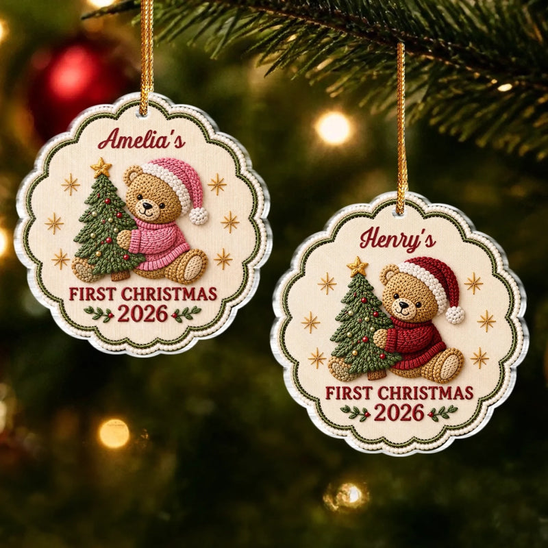 Personalized Baby's First Christmas Acrylic Ornament – Gift For New Parents, Baby – My First Holiday Magic