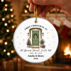Personalized First Christmas In New Home Ceramic Ornament – Housewarming Gift For New Homeowners, Couple, Newlyweds – A Door To New Memories